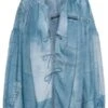 Hugo Oversized Bluse Mit Denim-Print 10681198