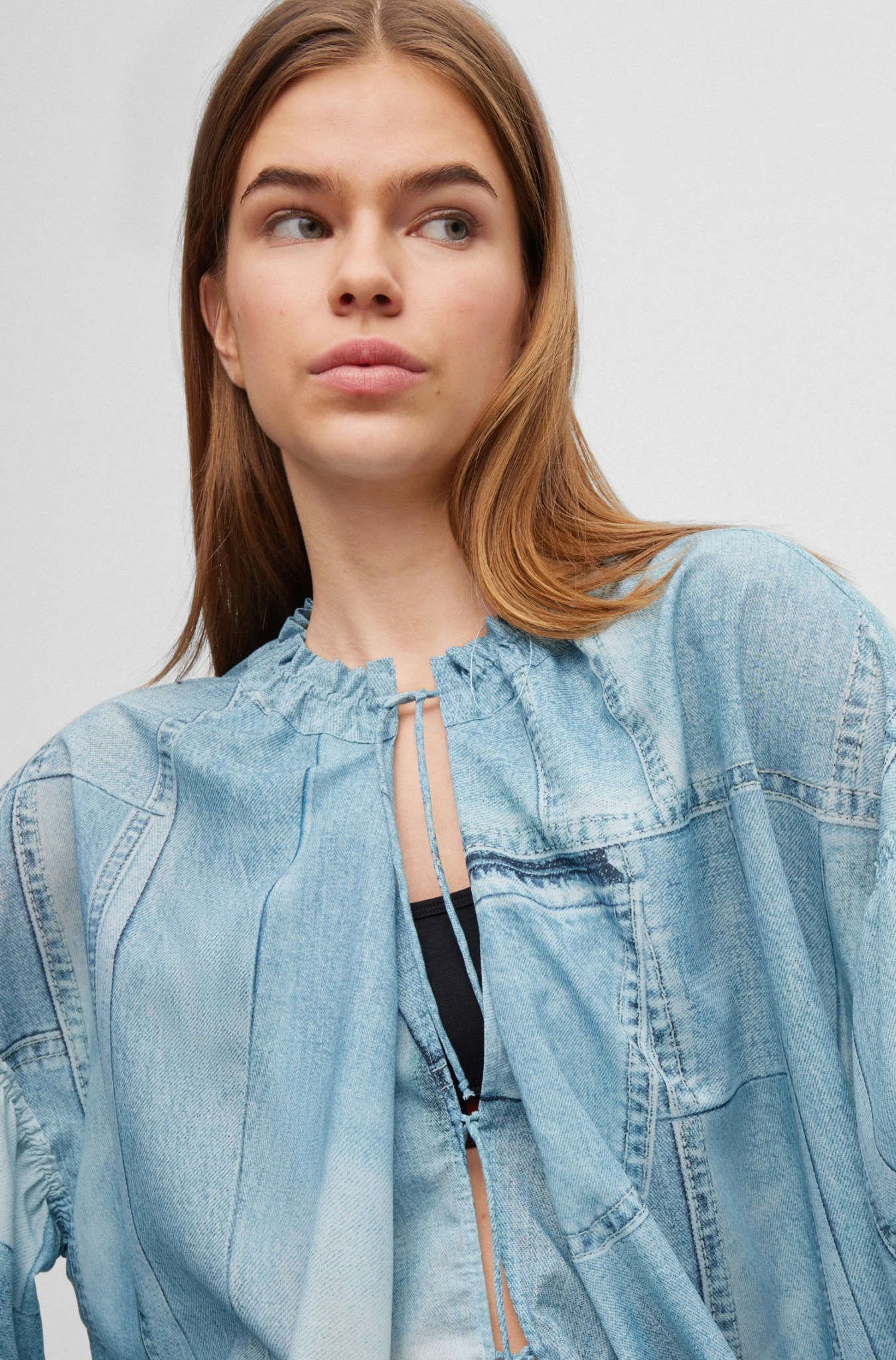 Hugo Oversized Bluse Mit Denim-Print 10681198 5 Hugo Oversized Bluse Mit Denim-Print 10681198 – Bild 5