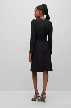 Boss Dariva Slim-Fit Kleid Mit Cut-Outs Und Nieten-Details 10676398 -Woehrl Populaire Boutique BOSS Womensw PreSpring 23 001 50485220 3