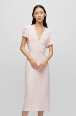 Boss Langes Slim-Fit Kleid Mit V-Ausschnitt 10680932 7 Boss Langes Slim-Fit Kleid Mit V-Ausschnitt 10680932 -Woehrl Populaire Boutique BOSS Womensw SpringSummer 23 676 50488660 4