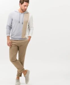 Brax SAMUEL CB, Sweat-Hoodi, Color Blocking, Grau/beige/weiss 10688812 -Woehrl Populaire Boutique BRAX 123 04 224818 70610400 3