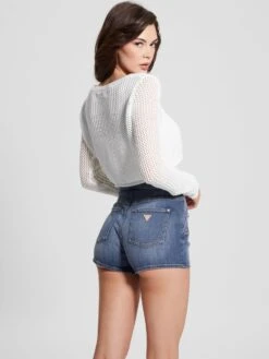 Guess LS CROPPED CARDI CROCHET SWTR 10708337 -Woehrl Populaire Boutique ECOMM W3GR25Z36Q1 G012 ALT3