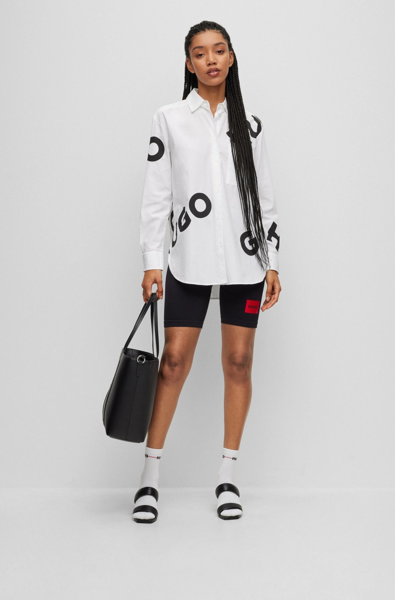 Hugo Oversized Bluse Mit Kontrast Logos 10706118 2 Hugo Oversized Bluse Mit Kontrast Logos 10706118 – Bild 2