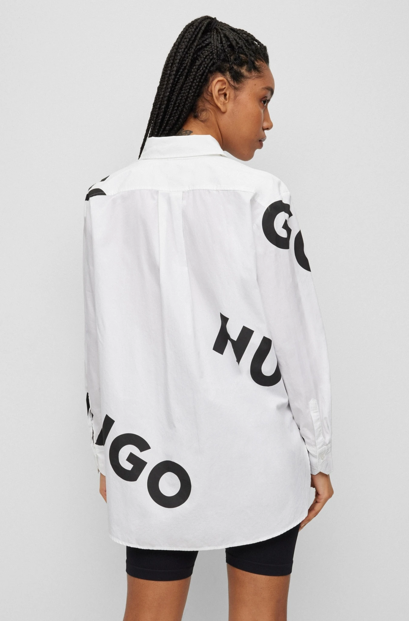 Hugo Oversized Bluse Mit Kontrast Logos 10706118 4 Hugo Oversized Bluse Mit Kontrast Logos 10706118 – Bild 4