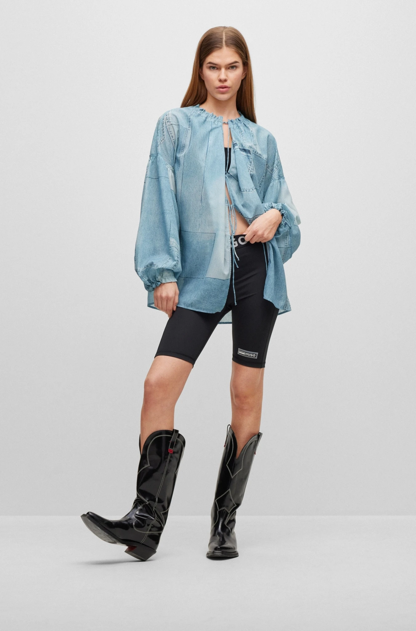 Hugo Oversized Bluse Mit Denim-Print 10681198 10 Hugo Oversized Bluse Mit Denim-Print 10681198 – Bild 10