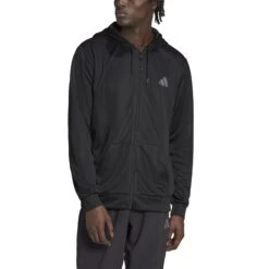 Adidas Train Essentials Seasonal Training Jacke 10680751 -Woehrl Populaire Boutique IB8137 4 APPAREL On Model Front View transparent