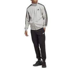 Adidas Sportswear Basic 3-Streifen French Terry Trainingsanzug 10680739 29 Adidas Sportswear Basic 3-Streifen French Terry Trainingsanzug 10680739 -Woehrl Populaire Boutique IC6748 5 APPAREL On Model Front View transparent