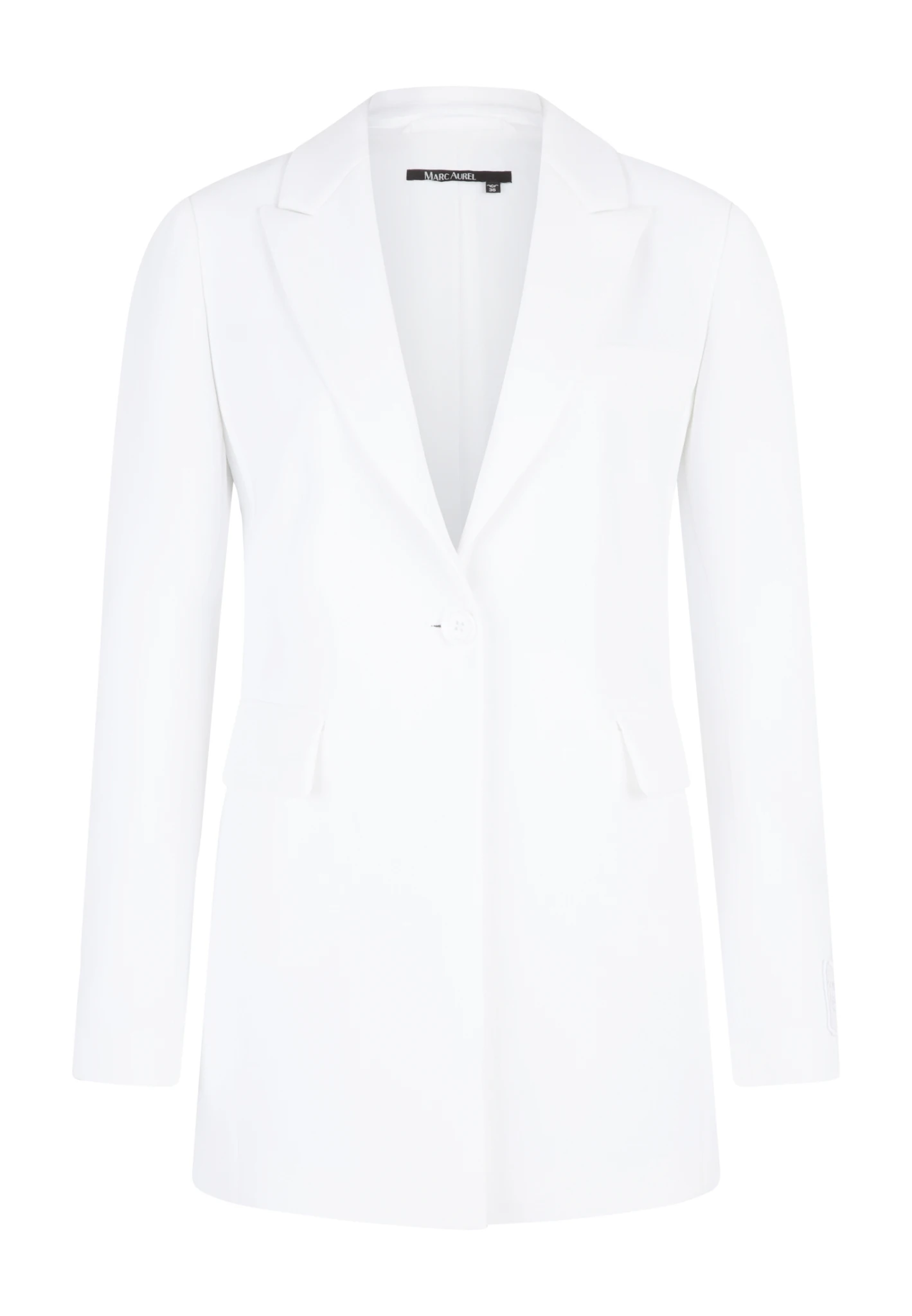 Marc Aurel Longblazer Aus Mattem Komfort-Satin Mit Badge 10717042 1 Marc Aurel Longblazer Aus Mattem Komfort-Satin Mit Badge 10717042