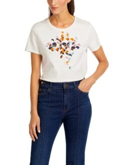Marc Cain T-Shirt Mit Perlen Und 60ies-Dessin 10681120 -Woehrl Populaire Boutique Marc Cain Co FrhjahrSommer 2023 314 UC4832J45 5