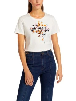 Marc Cain T-Shirt Mit Perlen Und 60ies-Dessin 10681120 -Woehrl Populaire Boutique Marc Cain Co FrhjahrSommer 2023 314 UC4832J45 6