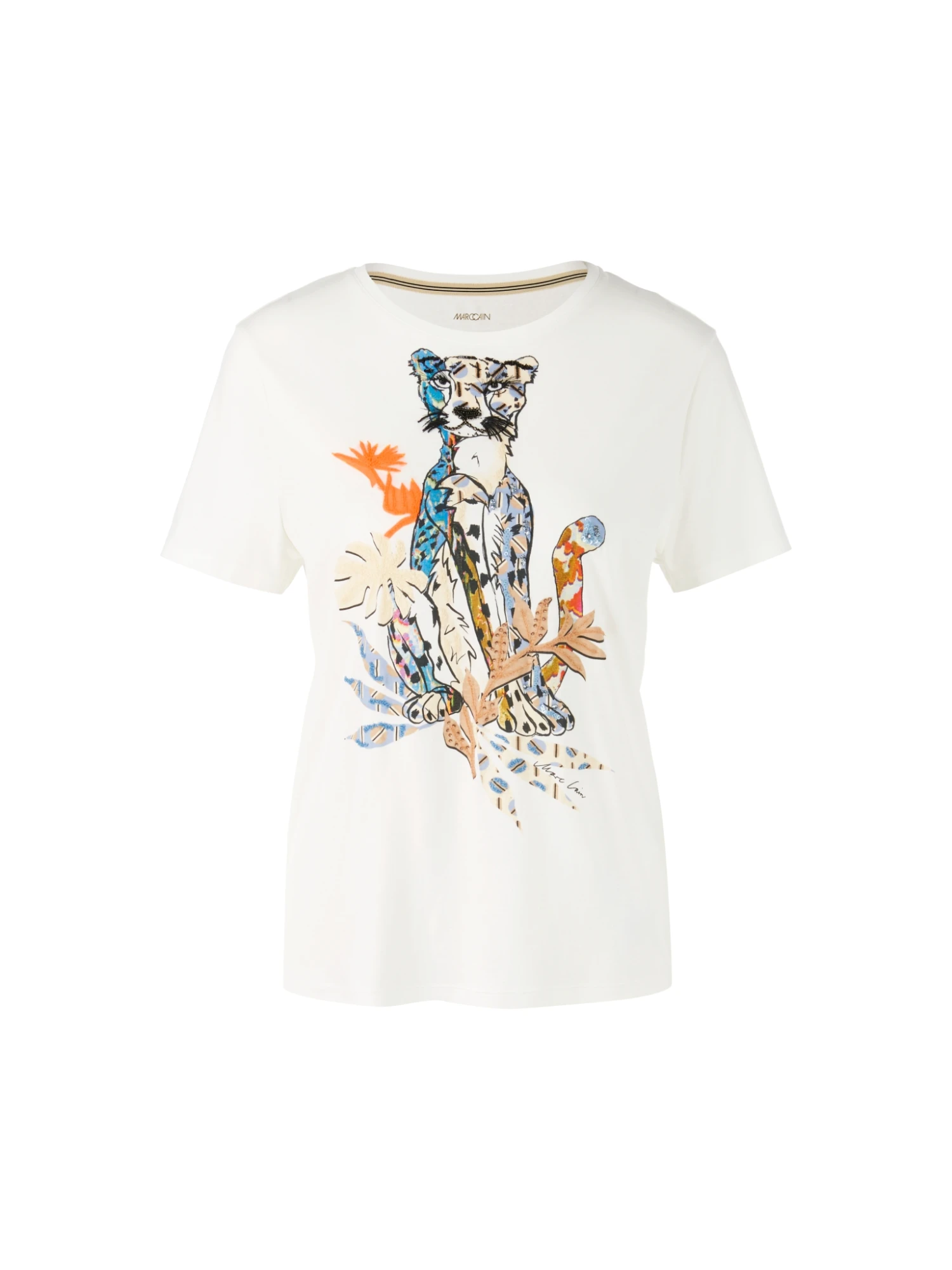 Marc Cain T-Shirt Mit Tiger-Applikation 10725070 1 Marc Cain T-Shirt Mit Tiger-Applikation 10725070