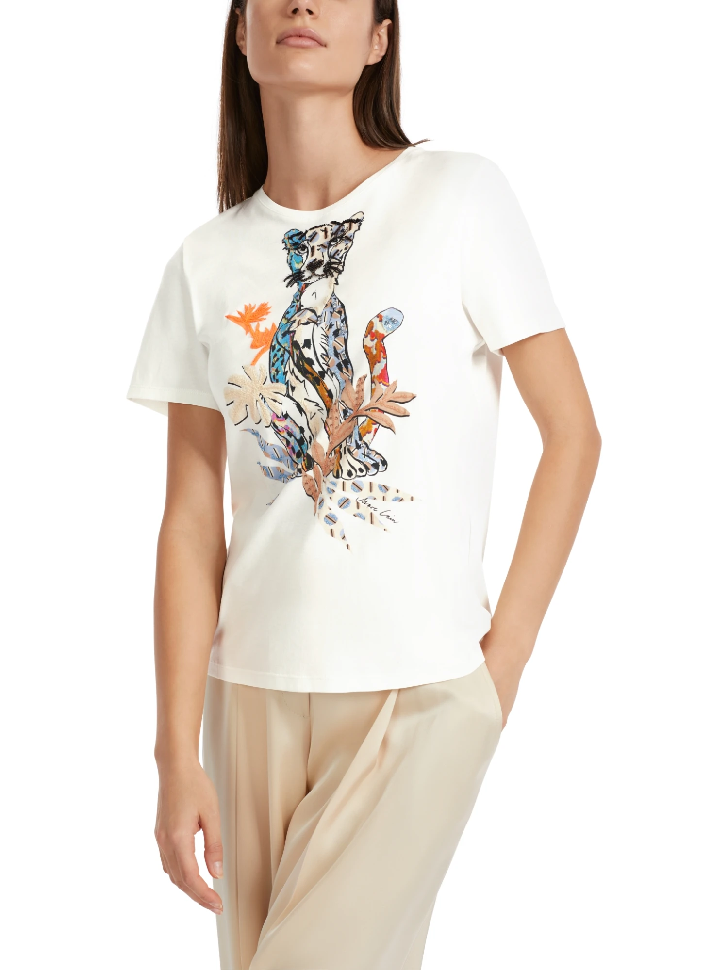 Marc Cain T-Shirt Mit Tiger-Applikation 10725070 5 Marc Cain T-Shirt Mit Tiger-Applikation 10725070 – Bild 5