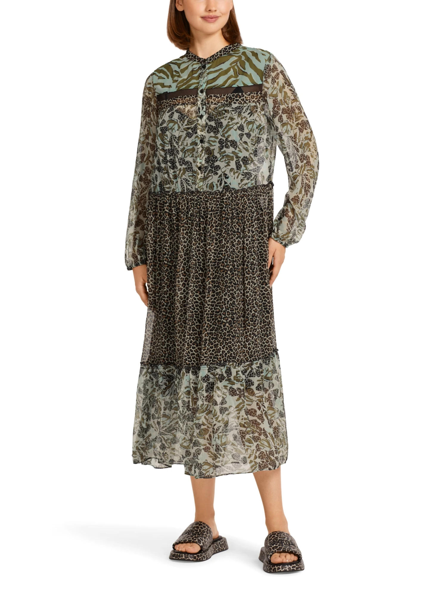 Marc Cain Langes Stufenkleid Mit Mustermix 10718615 2 Marc Cain Langes Stufenkleid Mit Mustermix 10718615 – Bild 2