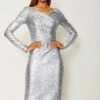 Talbot Runhof Kleid Aus Vintage Metallic Stretch, Farbe Silber 10649015