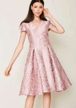 Talbot Runhof Kleid Aus Floral Sketch Jacquard, Farbe Marble Rosa 10649017