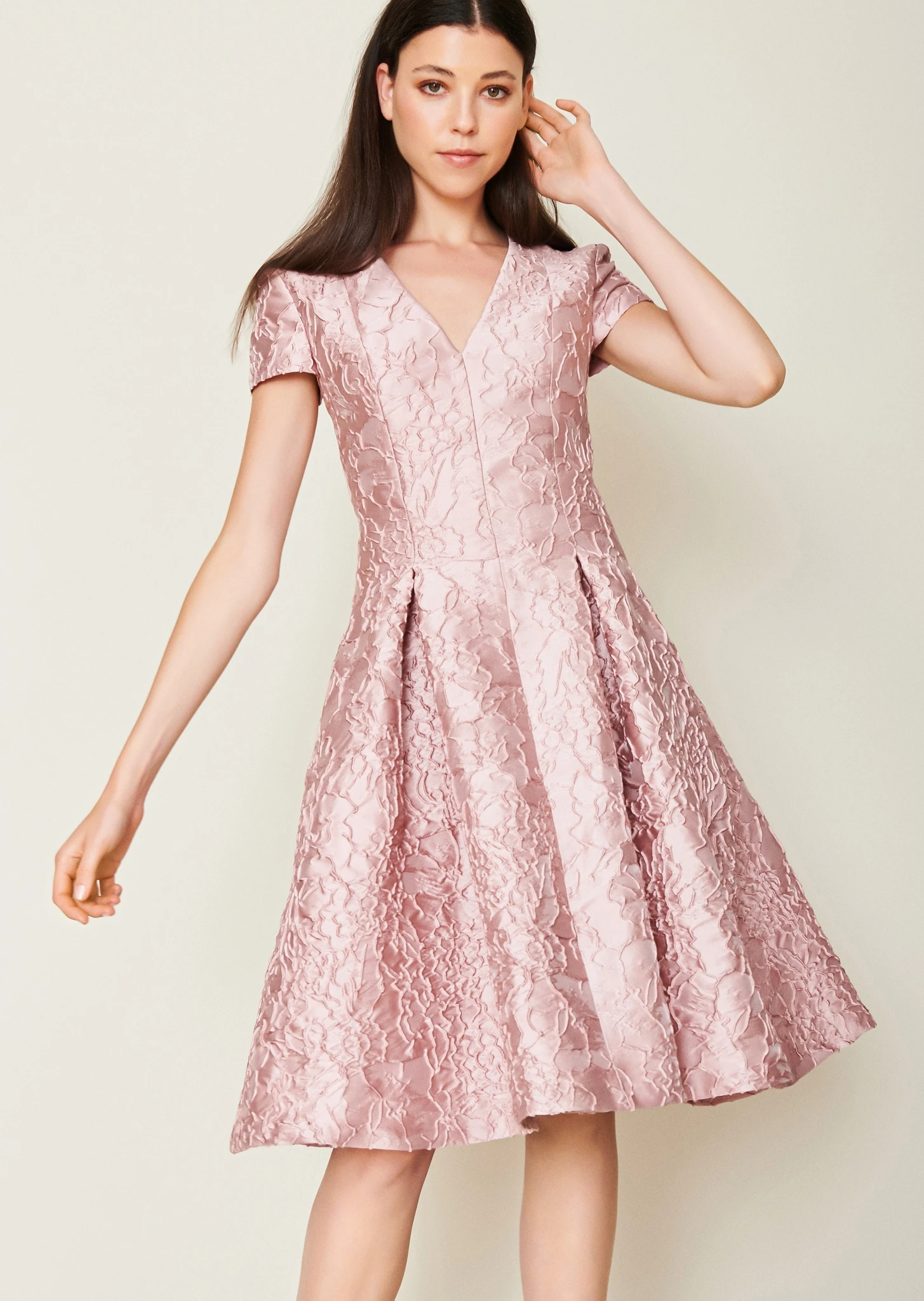 Talbot Runhof Kleid Aus Floral Sketch Jacquard, Farbe Marble Rosa 10649017 1 Talbot Runhof Kleid Aus Floral Sketch Jacquard, Farbe Marble Rosa 10649017