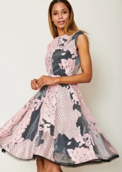 Talbot Runhof Kleid Aus Patchwork Organza Jacquard, Farbe Marble Rosa 10649018