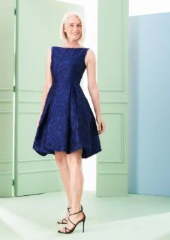 Talbot Runhof Kleid Aus Floral Sketch Jacquard, Farbe Steel Blau 10649020